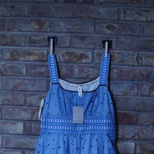 Anthropologie Blue Motif Sun Dress